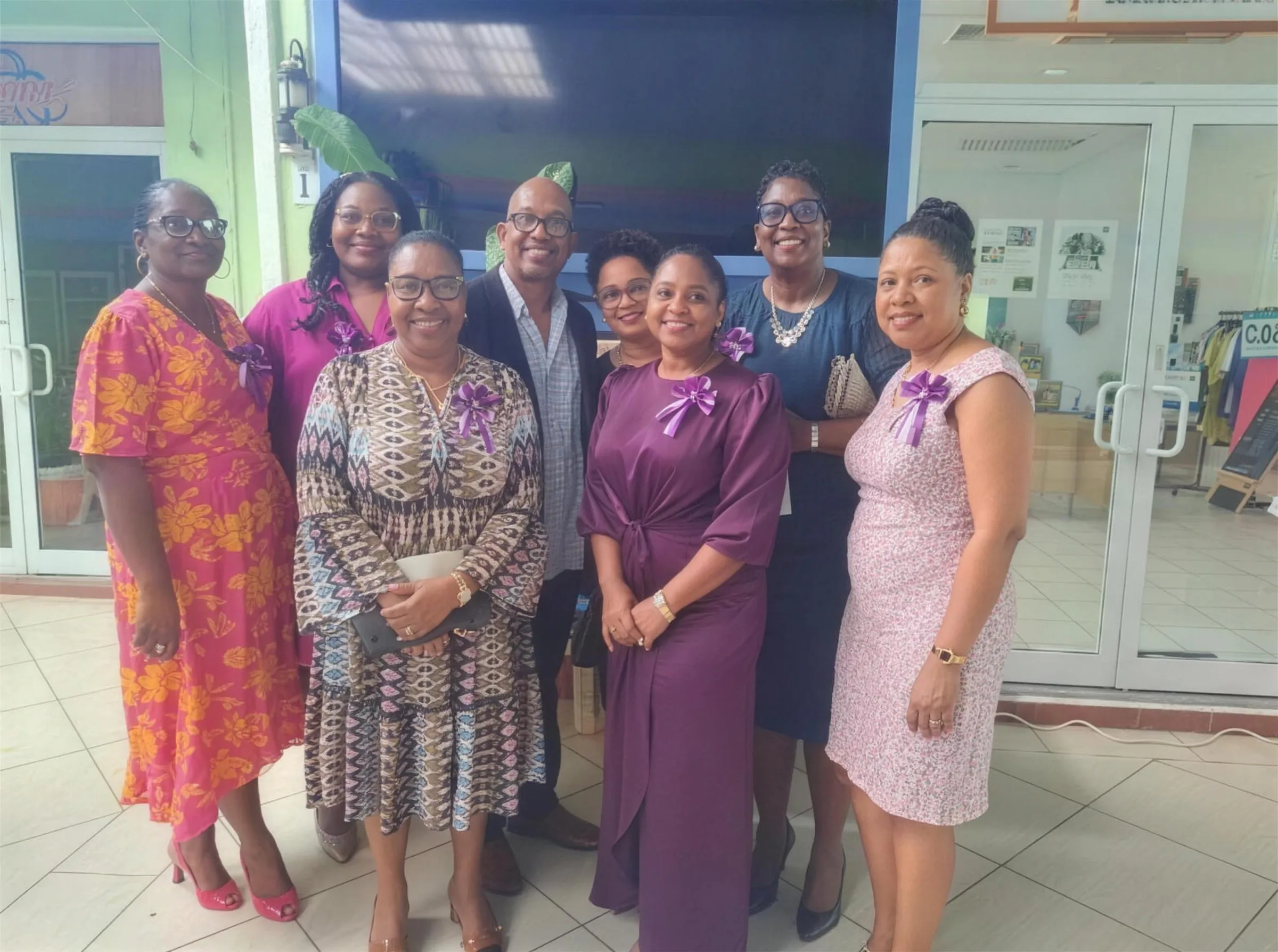 Judicial officers and staff at a church service in Saint Lucia for International Women's Day 2025