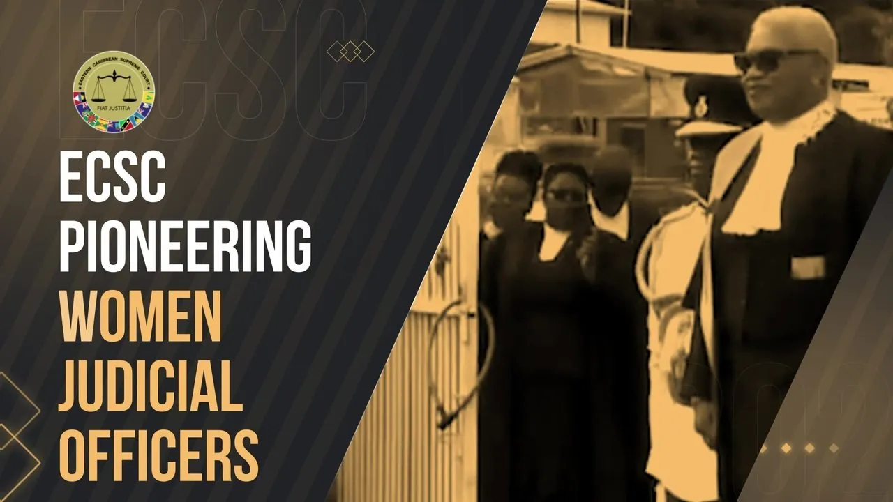 Title card of the ECSC Pioneering Women Judicial Officers video
